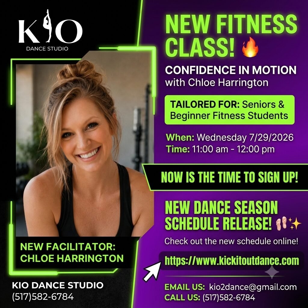 Confidence in Motion - New dance schedule